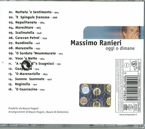Oggi o dimane - CD Audio di Massimo Ranieri - 2