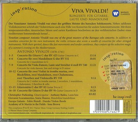 Viva Vivaldi! Concerti per chitarra, liuto e mandolino - CD Audio di Antonio Vivaldi,Fabio Biondi,Christopher Parkening - 2