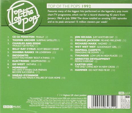 Top Of The Pops 1992 - CD Audio - 2