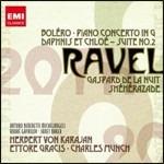 Bolero - Concerto per pianoforte in Sol - Pavane - Daphnis et Chloé - Ma mère l'Oye - Gaspard de la nuit - Valse - Shéhérazade - CD Audio di Maurice Ravel,Herbert Von Karajan,Charles Munch,Ettore Gracis,Arturo Benedetti Michelangeli,Berliner Philharmoniker,Philharmonia Orchestra,Orchestre de Paris