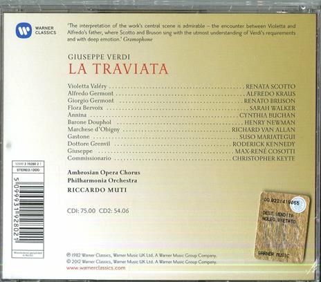 La Traviata - CD Audio di Giuseppe Verdi,Renata Scotto,Alfredo Kraus,Riccardo Muti - 2