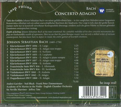 Concerto Adagio - CD Audio di Johann Sebastian Bach - 2