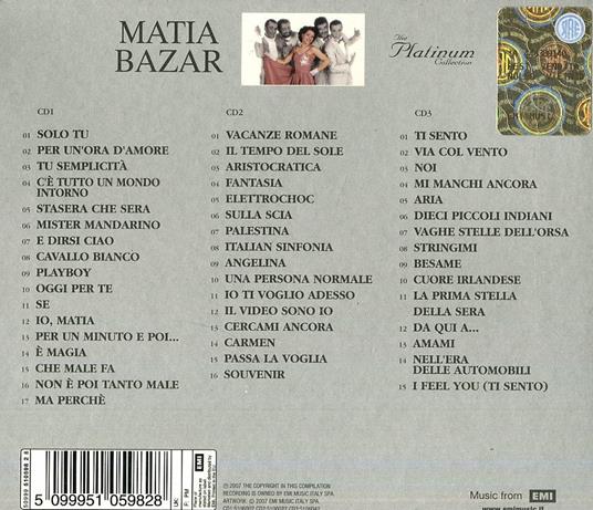 The Platinum Collection: Matia Bazar - CD Audio di Matia Bazar - 2