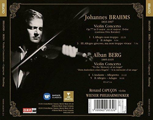 Concerti per violino - CD Audio di Alban Berg,Johannes Brahms,Renaud Capuçon,Wiener Philharmoniker,Daniel Harding - 2
