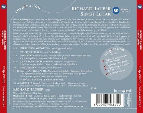 Inspiration Series. Richard Tauber canta Lehàr - CD Audio di Franz Lehar,Richard Tauber - 2