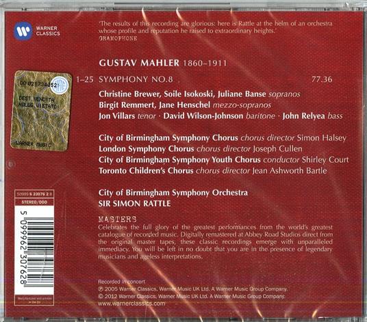 Sinfonia n.8 - CD Audio di Gustav Mahler,Simon Rattle,City of Birmingham Symphony Orchestra - 2