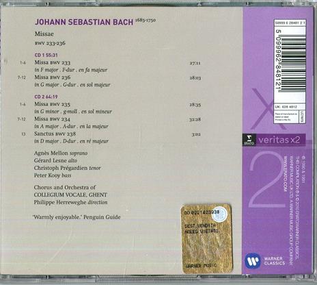 Messe BWV233, BWV234, BWV235 - Sanctus BWV238 - CD Audio di Johann Sebastian Bach,Philippe Herreweghe,Collegium Vocale Gent - 2