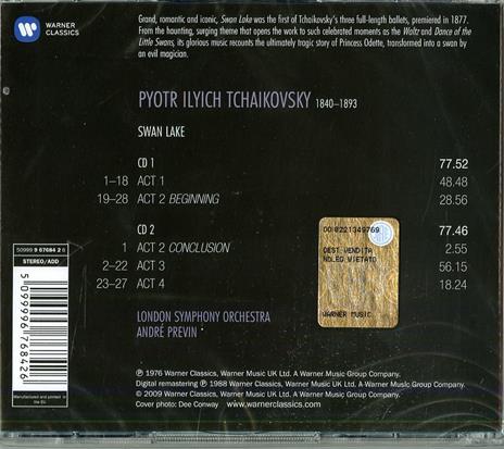 Il lago dei cigni - CD Audio di Pyotr Ilyich Tchaikovsky,André Previn - 2