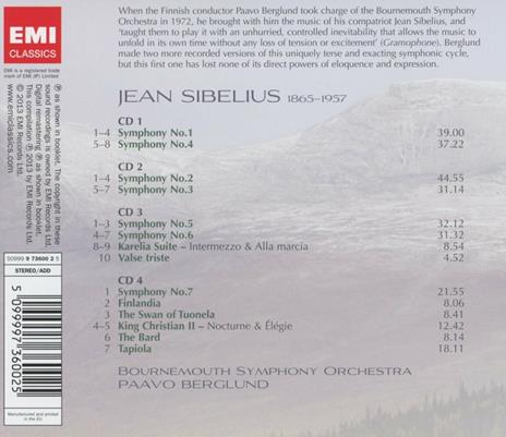Sinfonie complete - CD Audio di Jean Sibelius,Paavo Berglund,Bournemouth Symphony Orchestra - 3
