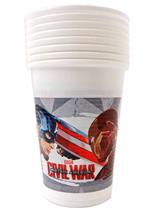 Captain America. Civil War. 8 Bicchieri Plastica 200 Ml