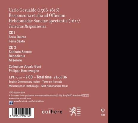 Responsori - CD Audio di Philippe Herreweghe,Carlo Gesualdo,Collegium Vocale Gent - 2