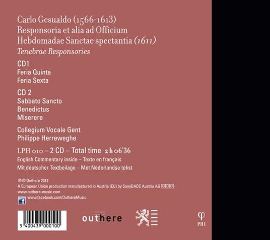 Responsori - CD Audio di Philippe Herreweghe,Carlo Gesualdo,Collegium Vocale Gent - 2