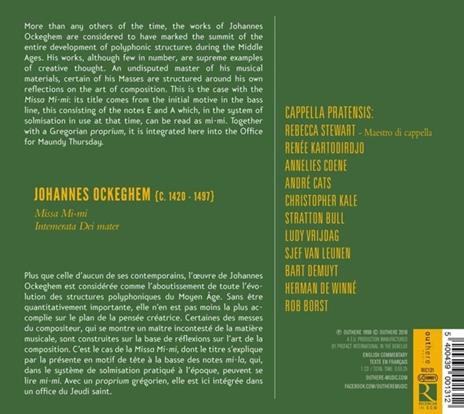 Missa Mi-Mi - CD Audio di Johannes Ockeghem,Cappella Pratensis,Rebecca Stewart - 2
