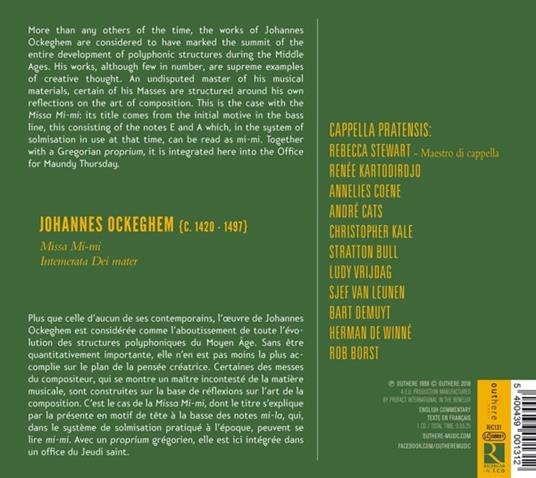 Missa Mi-Mi - CD Audio di Johannes Ockeghem,Cappella Pratensis,Rebecca Stewart - 2