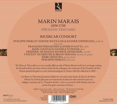 Trii per il coricarsi del re - CD Audio di Marin Marais,Ricercar Consort - 2