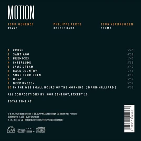 Motion - CD Audio di Igor Gehenot - 2