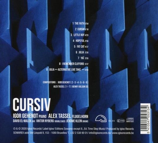 Cursiv - CD Audio di Igor Gehenot