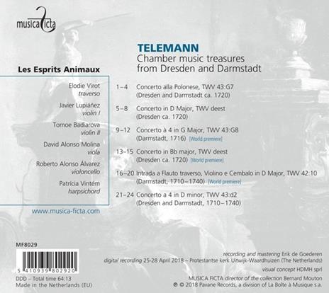 Chamber Music Treasures From Dresden and Darmstadt - CD Audio di Georg Philipp Telemann - 2