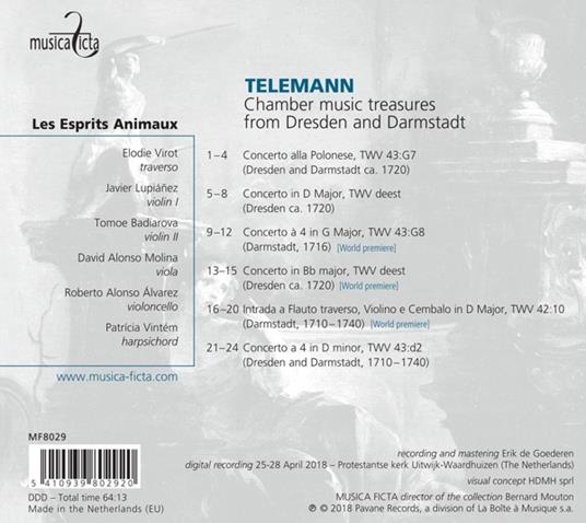 Chamber Music Treasures From Dresden and Darmstadt - CD Audio di Georg Philipp Telemann - 2