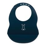 Nattou 877022 - Bavaglino con Tasca in Silicone, blu navy