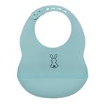 Nattou 877039 - Bavaglino con Tasca in Silicone, azzurro