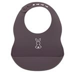 Nattou 877053 - Bavaglino con Tasca in Silicone, melanzana