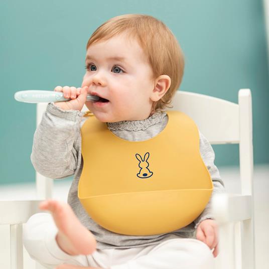 Nattou 877077 - Bavaglino con Tasca in Silicone, senape - 2