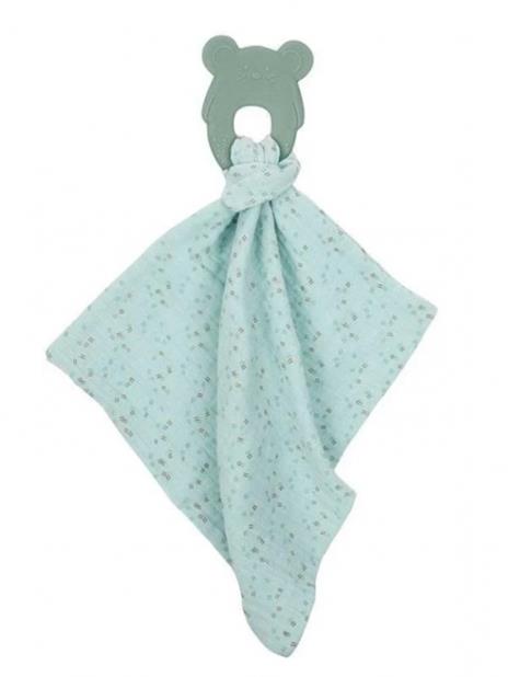 Nattou 877879 - Panno Per Coccole E Anello Per Dentizione In Silicone - Menta