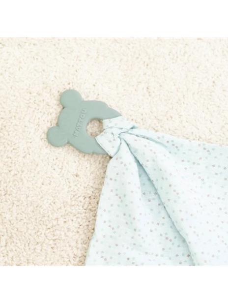 Nattou 877879 - Panno Per Coccole E Anello Per Dentizione In Silicone - Menta - 2