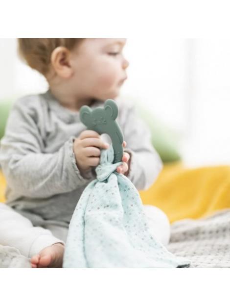 Nattou 877879 - Panno Per Coccole E Anello Per Dentizione In Silicone - Menta - 3