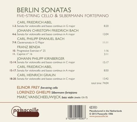 Berlin Sonatas - CD Audio di Lorenzo Ghielmi,Elinor Frey - 2