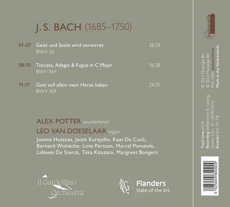 Bach Cantatas Bwv 35 & 169 - CD Audio di Alex - Il Gardellino Orchestra - Leo Van Doeselaar Potter - 2
