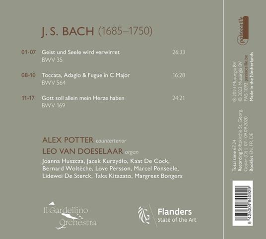 Bach Cantatas Bwv 35 & 169 - CD Audio di Alex - Il Gardellino Orchestra - Leo Van Doeselaar Potter - 2
