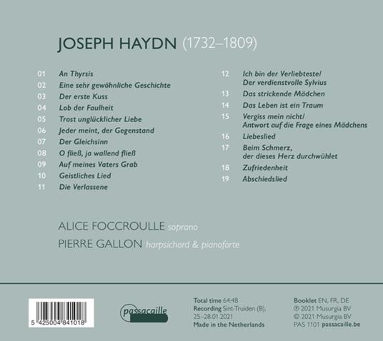 Deutsche Lieder - CD Audio di Franz Joseph Haydn,Alice Foccroulle - 3