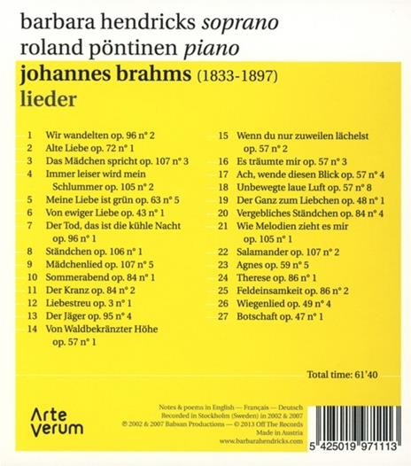 Lieder - CD Audio di Johannes Brahms - 2