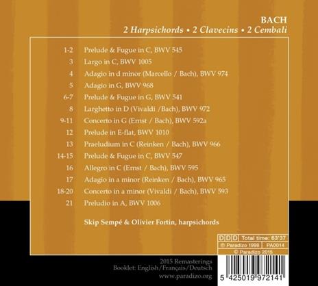 2 cembali - CD Audio di Johann Sebastian Bach,Skip Sempé,Olivier Fortin - 2