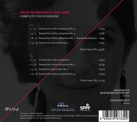 Complete Violin Sonatas - CD Audio di Grazyna Bacewicz - 2