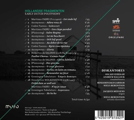 Hollandse Fragmenten. Early Dutch Polyphony - CD Audio di Diskantores - Niels Berentsen - 2