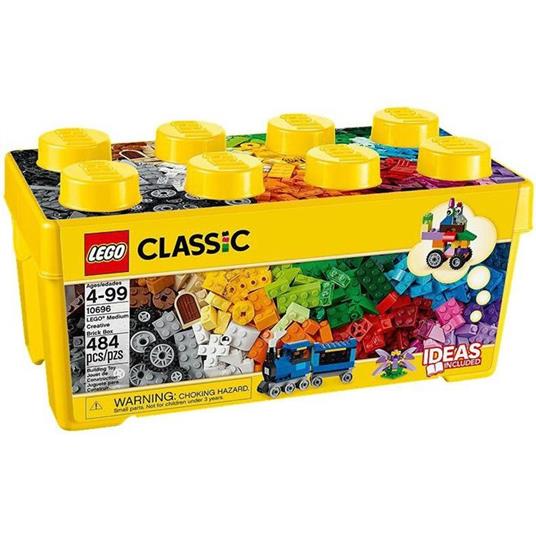 LEGO Classic 10696 Scatola Mattoncini Creativi Media, Contenitore per Costruire Fiori, Macchina, Treno e Aereo Giocattolo - 3