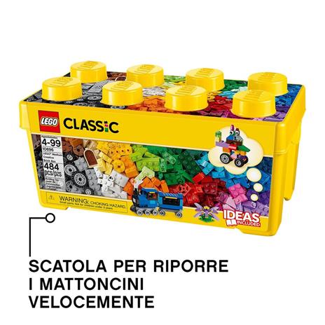 LEGO Classic 10696 Scatola Mattoncini Creativi Media, Contenitore per Costruire Fiori, Macchina, Treno e Aereo Giocattolo - 7