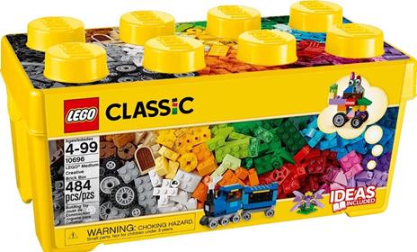LEGO Classic 10696 Scatola Mattoncini Creativi Media, Contenitore per Costruire Fiori, Macchina, Treno e Aereo Giocattolo - 5