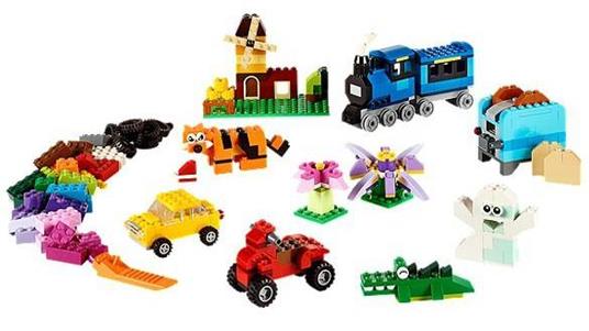 LEGO Classic 10696 Scatola Mattoncini Creativi Media, Contenitore per Costruire Fiori, Macchina, Treno e Aereo Giocattolo - 12