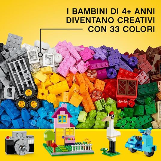 LEGO Classic 10698 Scatola Mattoncini Creativi Grande per Costruire Macchina Fotografica, Vespa e Ruspa Giocattolo - 5
