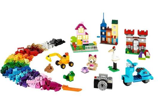LEGO Classic 10698 Scatola Mattoncini Creativi Grande per Costruire Macchina Fotografica, Vespa e Ruspa Giocattolo - 11