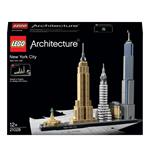 LEGO Architecture 21028 New York City, Collezione Skyline, Modellismo Monumenti, Mattoncini Creativi, Idea Regalo