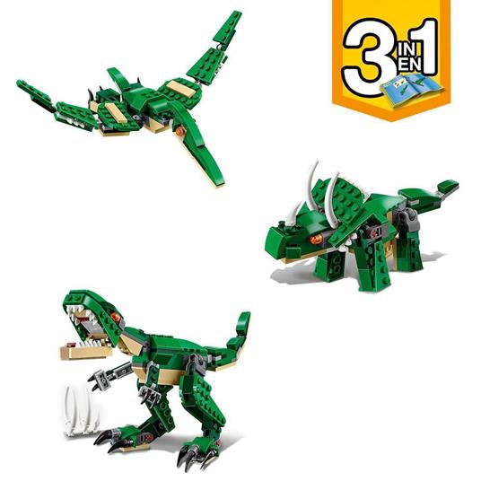 LEGO Creator 31058 Dinosauro, Giocattolo 3 in 1, Set con T-rex, Triceratopo e Pterodattilo, Giochi per Bambini dai 7 Anni - 11