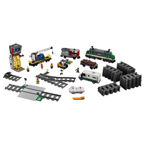 LEGO City 60198 Treno Merci, Giocattolo Telecomandato per Bambini di 6-12 anni, Bluetooth RC, 3 Carrozze, Binari e Accessori - 9