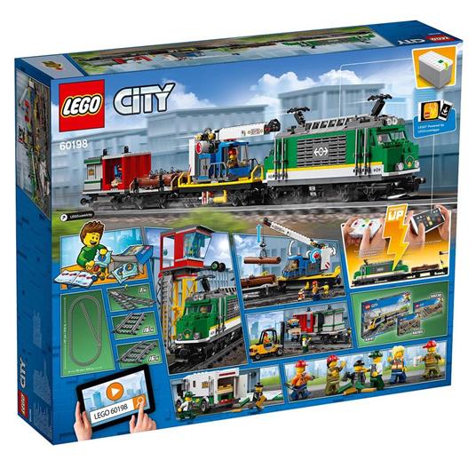 LEGO City 60198 Treno Merci, Giocattolo Telecomandato per Bambini di 6-12 anni, Bluetooth RC, 3 Carrozze, Binari e Accessori - 10