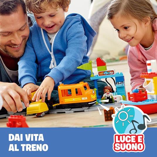 LEGO DUPLO 10875 Il Grande Treno Merci, Set Push & Go, Luci e Suoni, Gru Giocattolo, Giochi per Bambini dai 2 ai 5 Anni - 3
