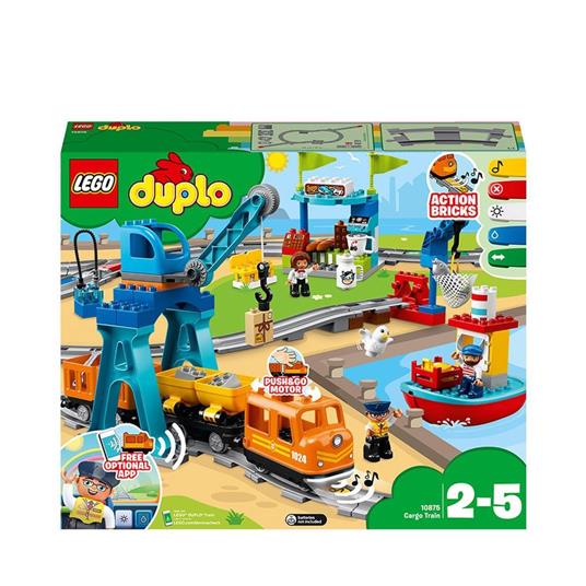 LEGO DUPLO 10875 Il Grande Treno Merci, Set Push & Go, Luci e Suoni, Gru  Giocattolo, Giochi per Bambini dai 2 ai 5 Anni - LEGO - Duplo Town - Mezzi  pesanti - Giocattoli